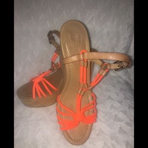 Coach Georgiana Sandals Heel Cork Wedge Platform